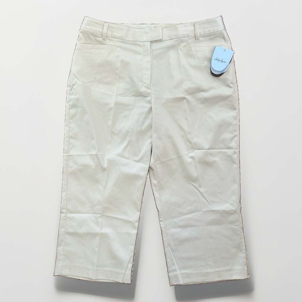 Lady Hagen Solid Crop Golf Capri Pants Women Size 14 Khaki WGH00048Z Pockets NEW